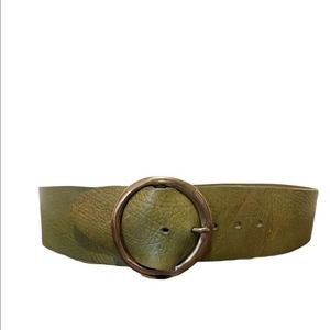 GENUINE LEATHER Olive Green Belt Size Large